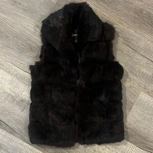 Arden B Brown Fur Vest